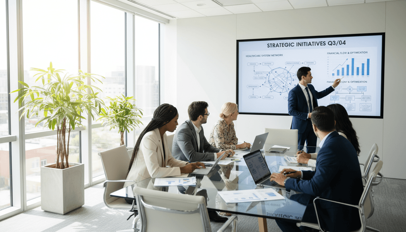 Managementteam in einer Besprechung im Krankenhaus